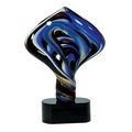 Diamond Twist Art Glass on Black Base